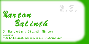 marton balinth business card