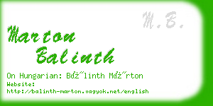 marton balinth business card